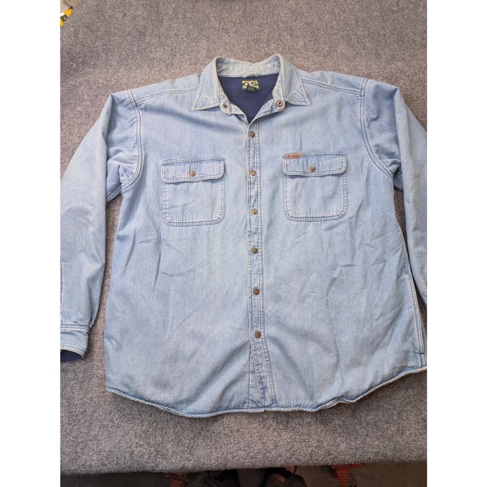 Guide Series‎ Jacket Mens XL Blue Denim Fleece Lined Sherpa Workwear Outdoor